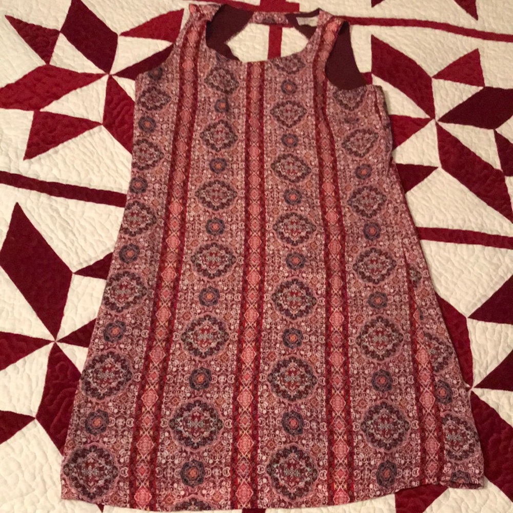 Maroon printed dress 🤍